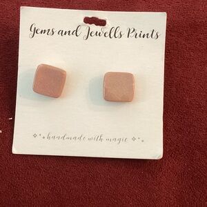 Pink Square Earrings